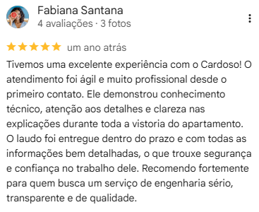 Avaliação de 5 estrelas no Google